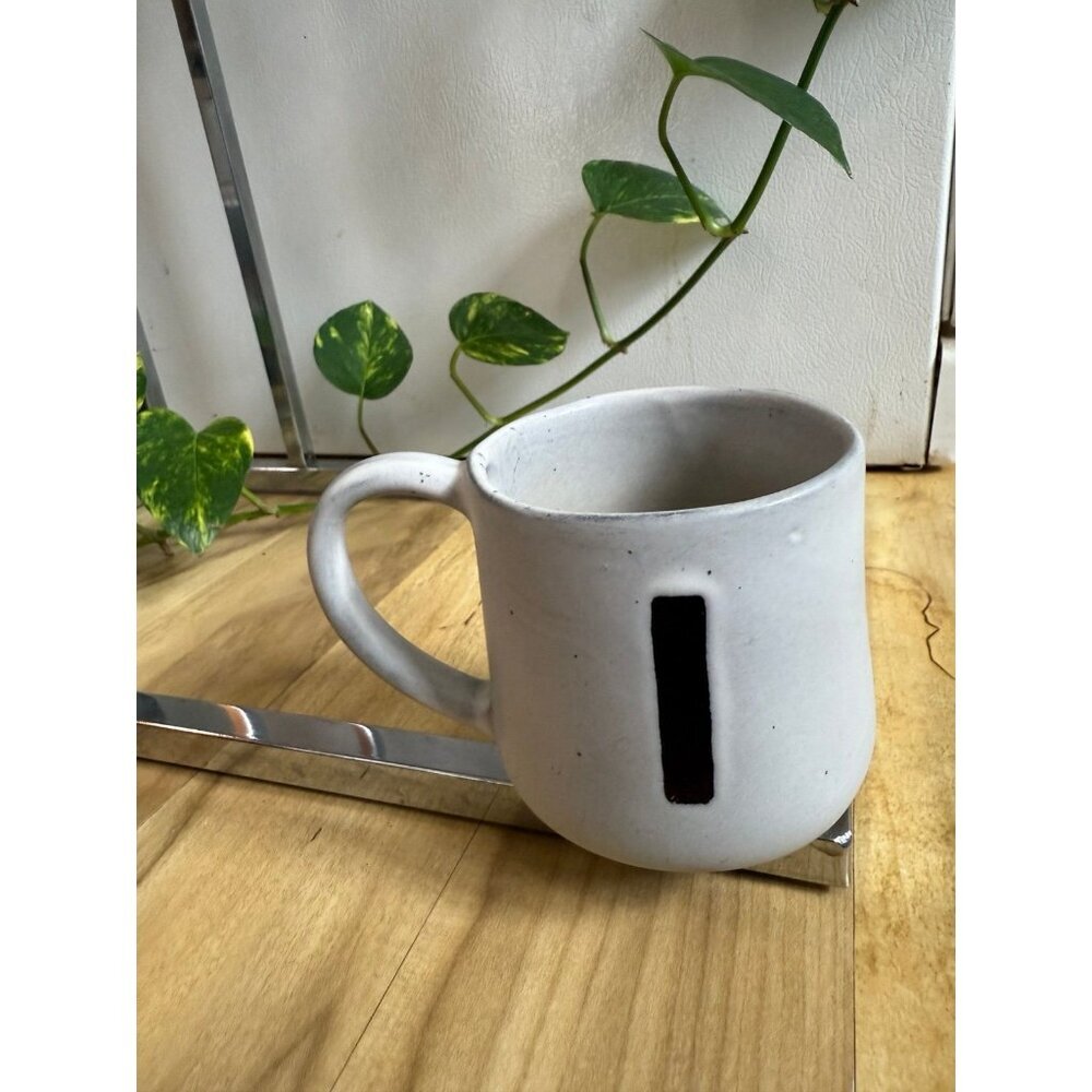 Crate & Barrel letter I ceramic cup